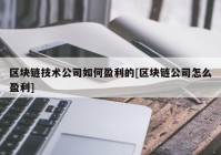 区块链技术公司如何盈利的[区块链公司怎么盈利]